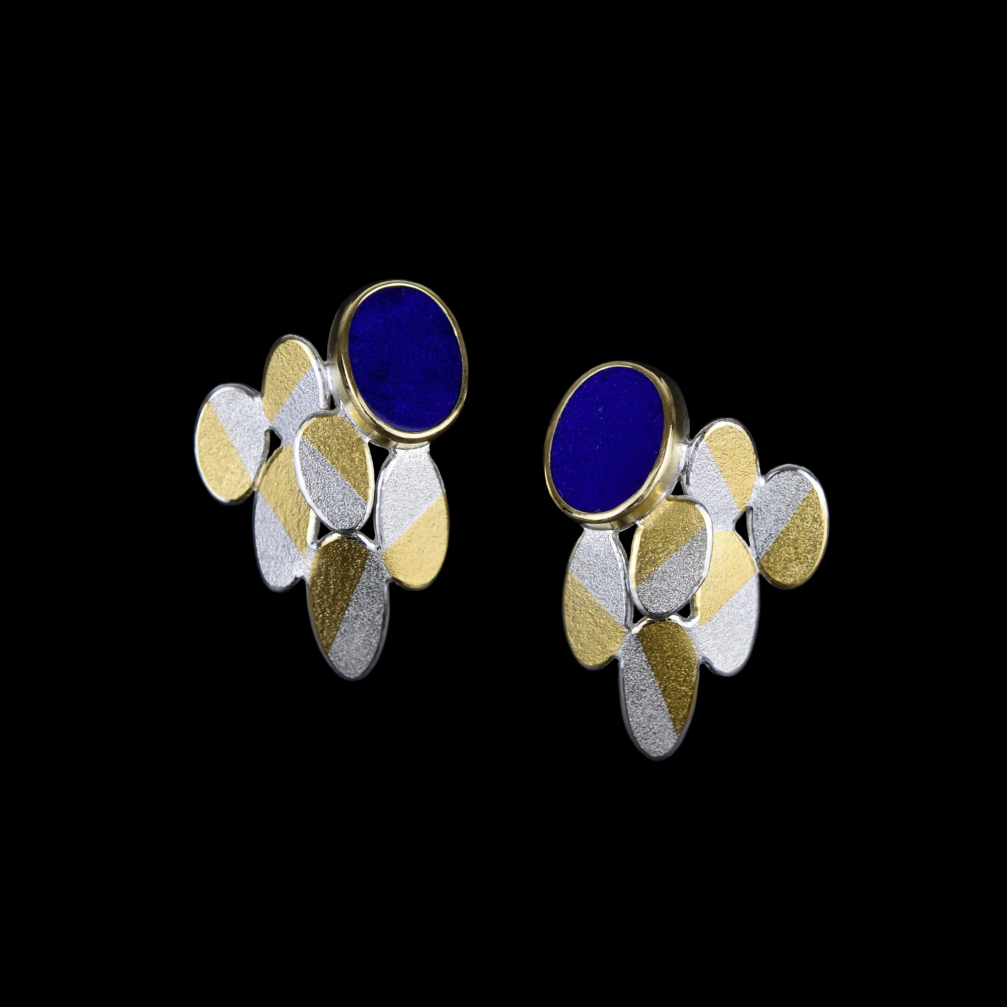 Random pattern lapis earrings