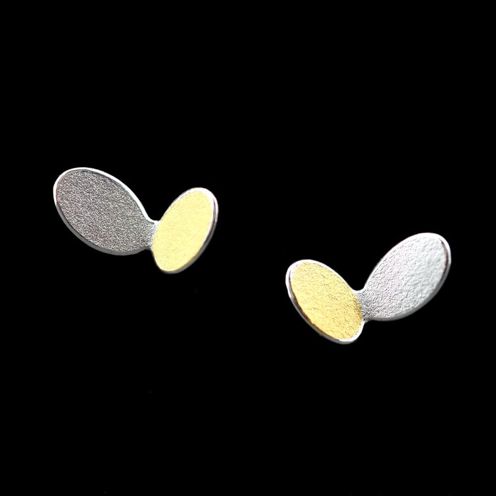 2 oval  earrings with Keumboo