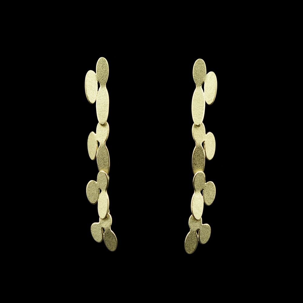 3 oval gold chain earrings