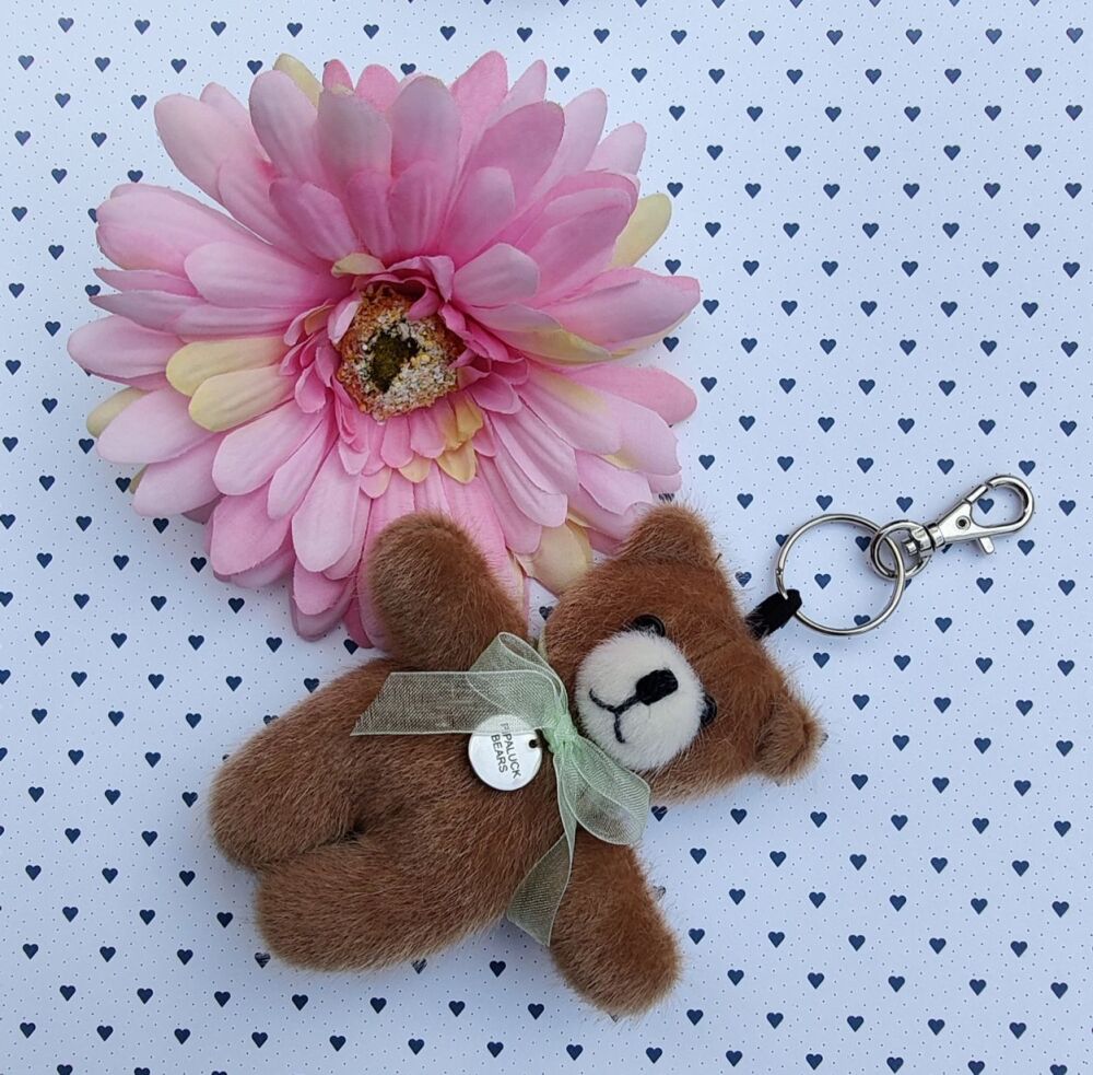 Hand made teddy handbag charm/Keyring