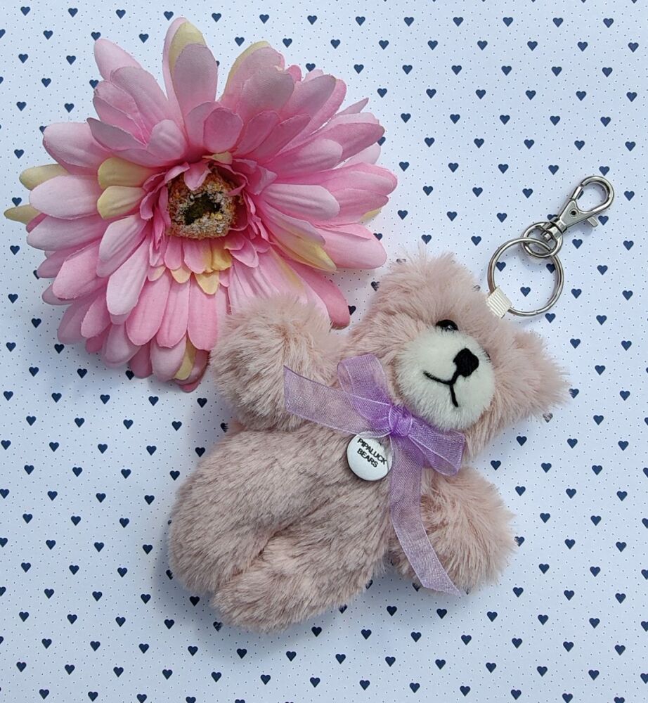 Hand made teddy handbag charm/keyring