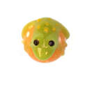 Lampwork - Green frog on yellow bead