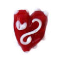 Glass heart bead - Red