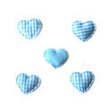 Gingham Padded Hearts - Blue