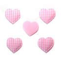 Gingham Padded Hearts - Pink