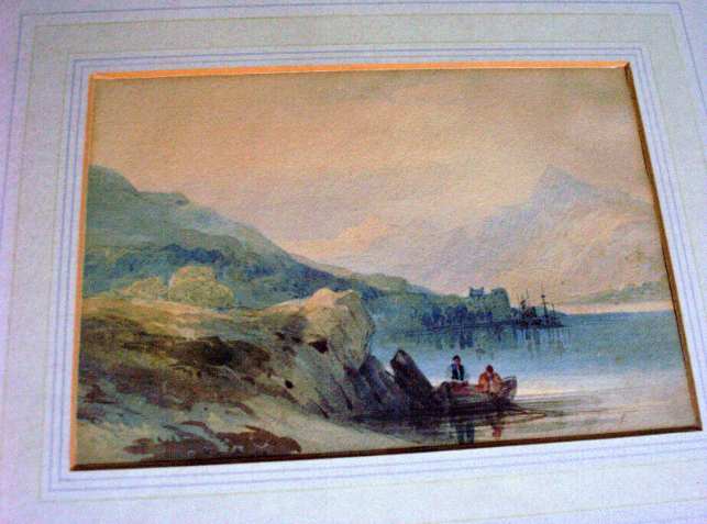 Attributed to WL Leitch, Mountainous lake scene, watercolour, c1860, unsigned.