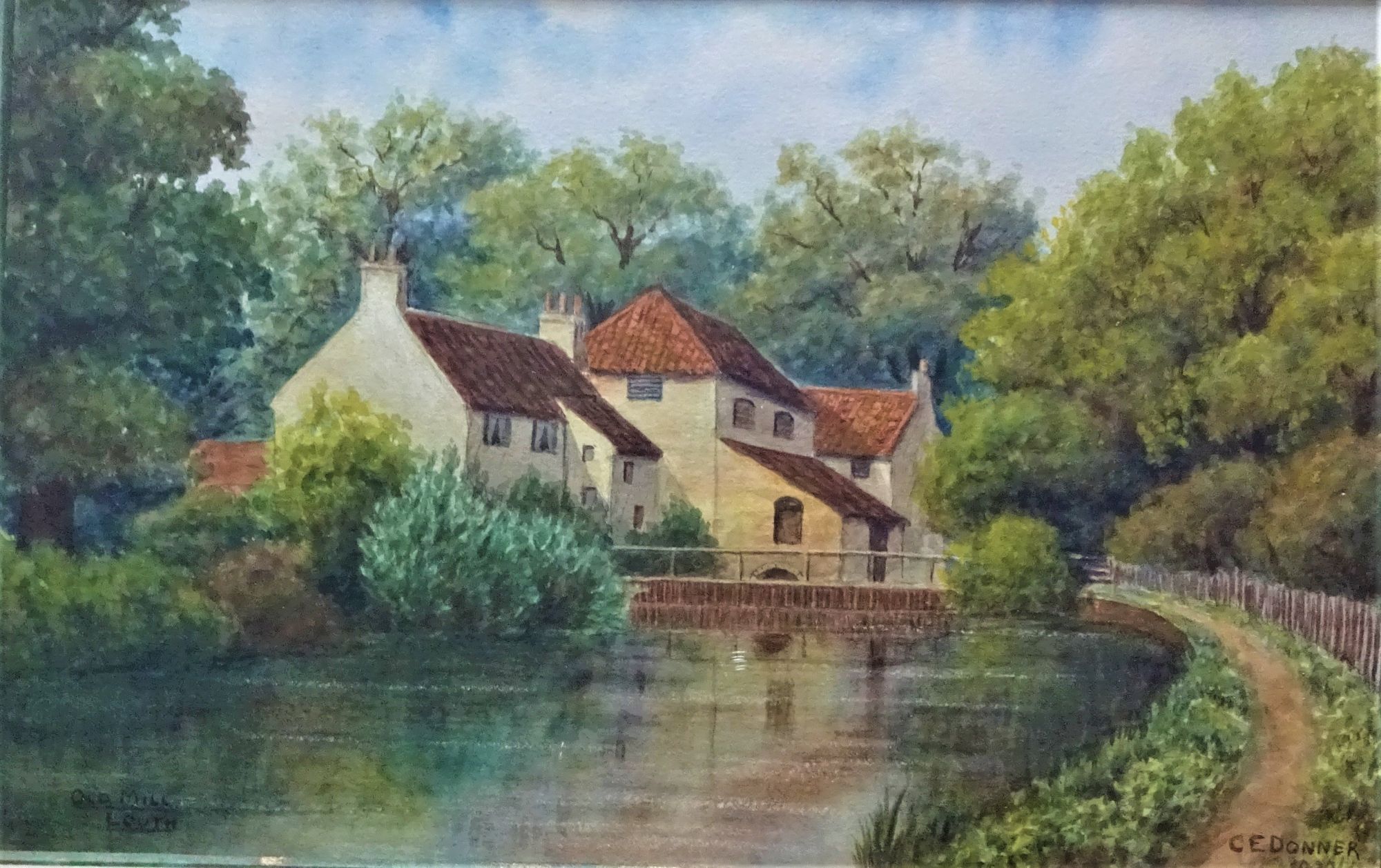 CE Donner, The Old Mill, Louth, watercolour, 1922.