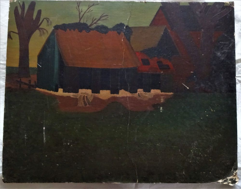 Staniland S Old Barn West Retford Oil On Reeves Board Unsigned
