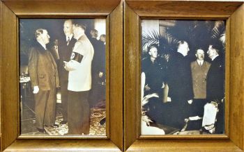 Munich Agreement September 29 1938, Adolf Hitler, Joachim von Ribbontrop, Neville Chamberlain, Edouard Daladier, Paul Schmidt, pair of original photos