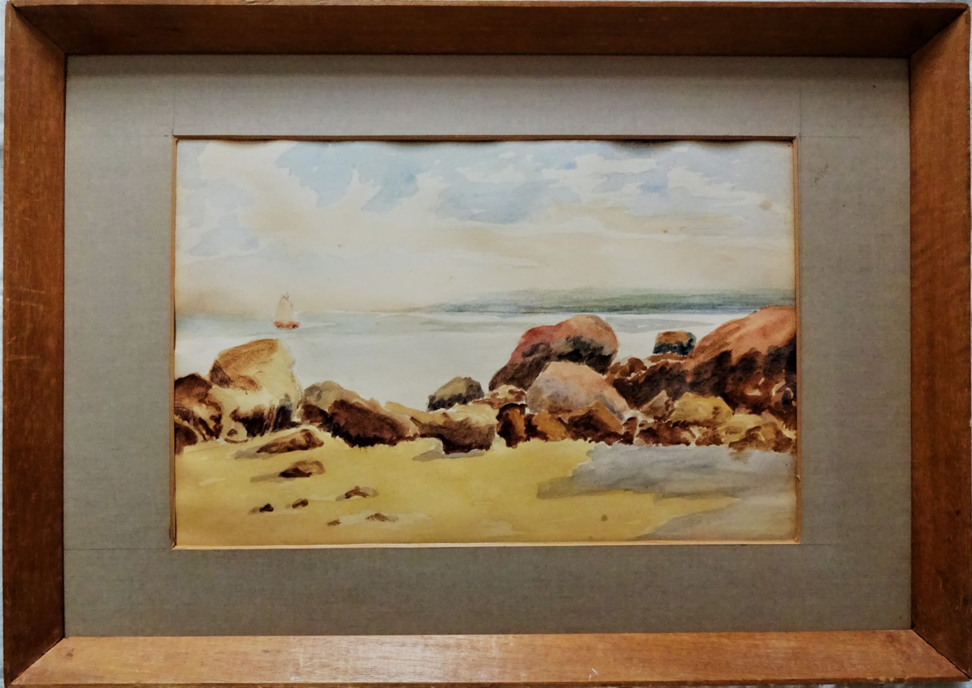 Rocks, watercolour, unsigned, c1930.