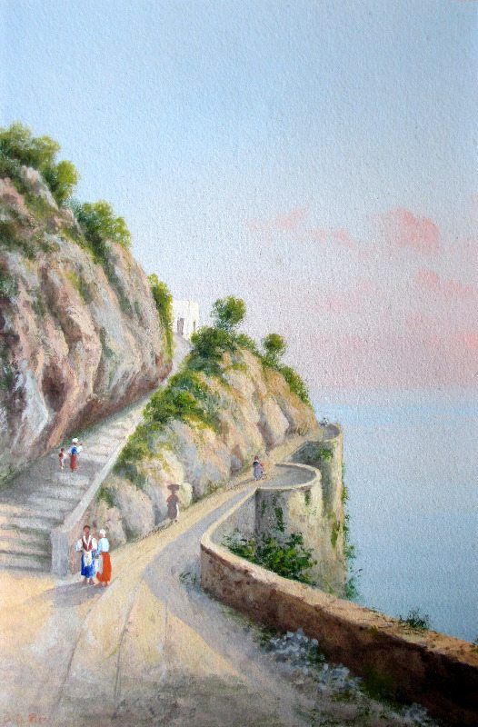 Coastal scene, signed Riva,  c1900.