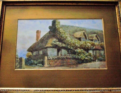 A COTTAGE, WATERCOLOUR SIGNED THOMAS LOUND 1826 FRAMED AND GLAZED