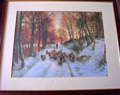 GLOWED WITH TINTS OF EVENING HOURS BY JOSEPH FARQUHARSON PRINT FRAMED & GLA