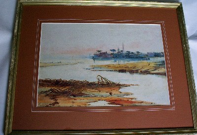 The Norfolk Broads, watercolour, signed by Albert Atkins, c1950.