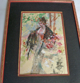 Young woman in a garden by John Massimino c1975
