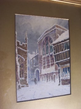 St Mary's Hall Coventry, A Winter Town Scene, by Herbert Edward Cox 1918.