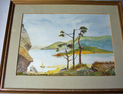 The Pine Trees, watercolour on art paper, signed Ed Lister '83.
