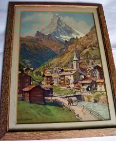 Matterhorn, lithograph from watercolour signed Edo v. Handel-Mazzetti, c196