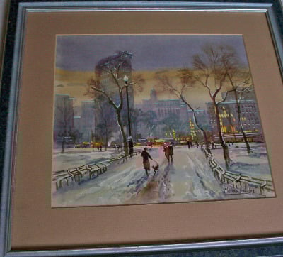 Flat Iron Building, Winter, New York signed by Michael Crawley.