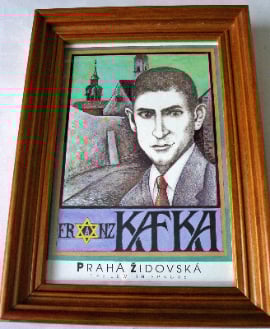 Franz Kafka, postcard print, framed and glazed.