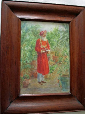The Bearer, Anglo-Indian School, watercolour, signed Sylvia Gauntlett, c189