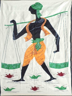 Traditional Indian Panniers, cotton handicraft on khadi work.