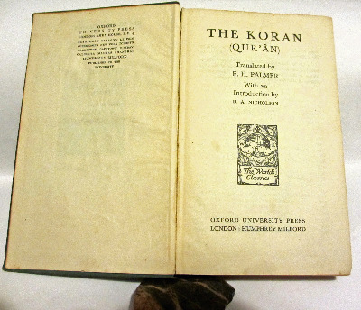 The Koran (Qur'an), translated by E.H. Palmer, O.U.P., 1928. SOLD.