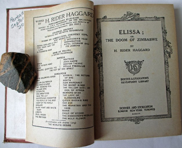 Elissa, or The Doom of Zimbabwe by H. Rider Haggard, 1917.