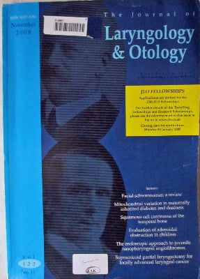 The Journal of Laryngology & Otology, November 2008, Vol 122 No 11.