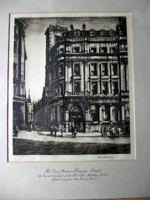 The Orion Insurance Company Limited, Head Office Building, London, Dry-poin