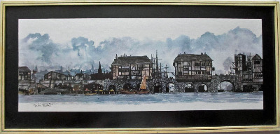 City Bridge by Gordon Rushmer. c1990. SOLD.