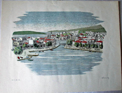Agios Nikolaos Crete, Open Edition print on art paper, signed R. Joannides,