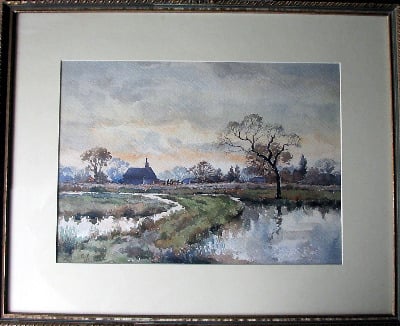 A Lincolnshire Farmhouse, signed monogram C.K., dated 41, watercolour on pa