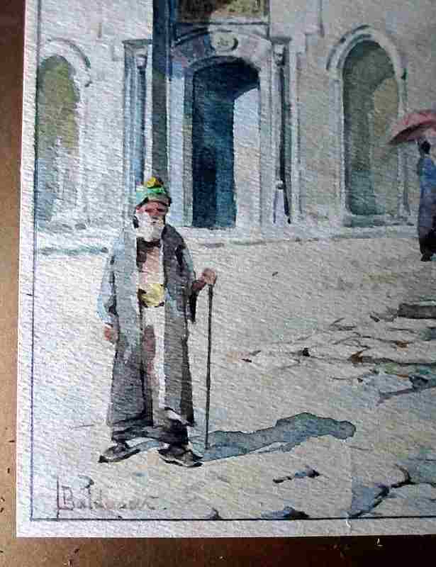 Cairo street scene in detail lh side with signature.