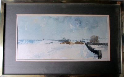 Winter Landscape, Howes Lane, Coventry, signed R.G. Britteon. c1970.