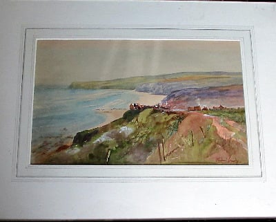 Robin Hood's Bay, watercolour on paper, signed Michael Crawley. c1980.