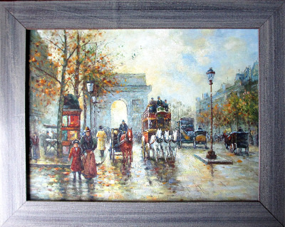Arc de Triomphe, Paris, oil on board, unsigned. c1990.