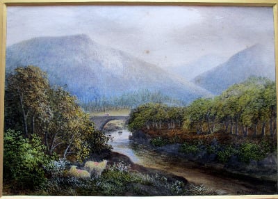 Pont Aberglaslyn, North Wales, watercolour on paper, signed W.J. Smith, 188