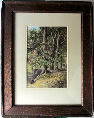 Forest scene, watercolour on paper, signed Karl de Grammont 1976. Framed an