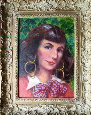 A Gypsy Girl, oil on board, signed Kathleen Bamford. c1970.