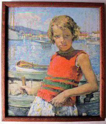 Sea-Urchin, print of original by Marie Lucas-Robiquet, 1930. Framed and gl