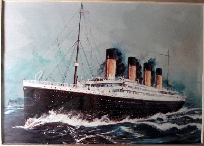 RMS Titanic, open-edition print, framed and glazed.