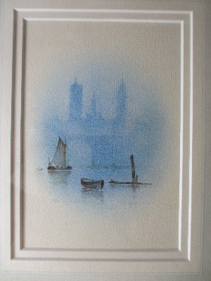 Westminster, watercolour on paper, signed monogram G.M. (Garman Morris). c1