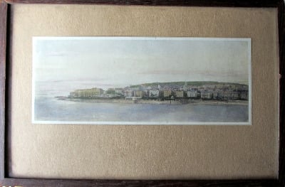 Vintage colour tinted photograph of Weston-Super-Mare, Somerset, c1890.