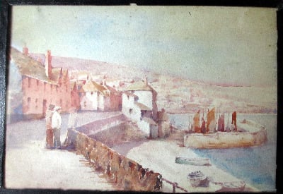 Newlyn, Cornwall, watercolour on Whatman's board, unsigned (attributed to T