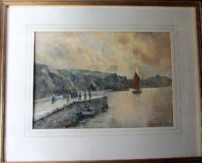 Here She Comes, watercolour on paper, signed L. Burleigh Bruhl. c1920.