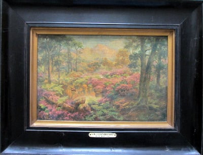 Where Heather Grows, print on canvas of original oil by S. Shelton c1880, f