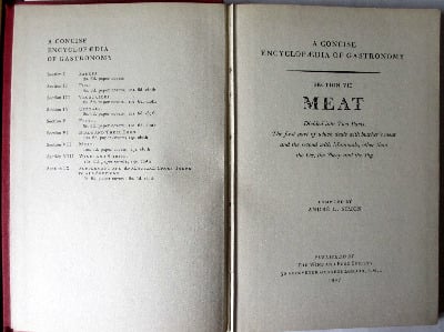 A Concise Encyclopaedia of Gastronomy, Section VII. Meat, compiled by Andre