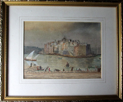 Scala Point (Malta), 27th February 1874. Watercolour on paper, unsigned. 18