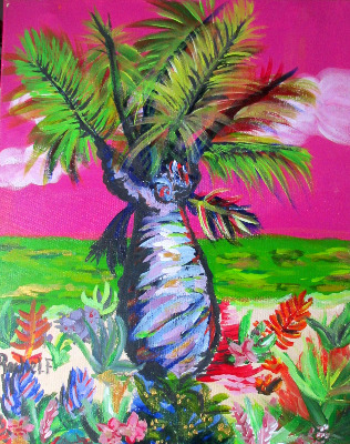 Tropicana, acrylic on canvas, signed Rachel. F, September 2006.